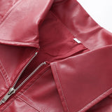 Chaqueta con cremallera de piel sintética con bloques de color