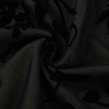 Vestido largo ajustado sin mangas de punto flocado