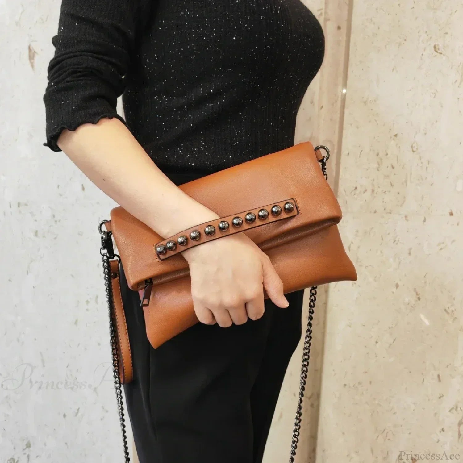 Bolsa plegable de cuero PU