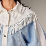 Chaqueta vaquera elegante con flecos