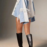 Chaqueta vaquera elegante con flecos