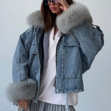 Chaqueta vaquera holgada estilo streetwear con bolsillos grandes