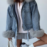 Chaqueta vaquera holgada estilo streetwear con bolsillos grandes