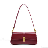 Bolso de hombro baguette de piel auténtica