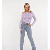 Pantalones de mujer - Cintura alta - Pierna ancha - Estampado de rombos con remaches - Estilo elegante