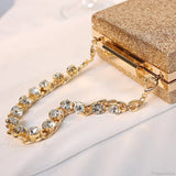 Clutch de noche con lentejuelas, cartera, pulsera