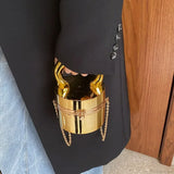 Clutch dorado brillante para una noche