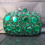 Clutch de noche con cristales dorados y plateados