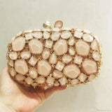 Clutch de noche con cristales dorados y plateados