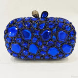 Clutch de noche con cristales dorados y plateados