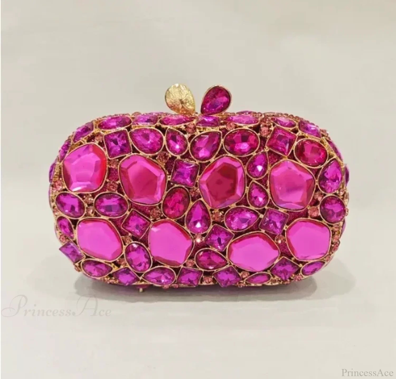 Clutch de noche con cristales dorados y plateados