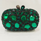 Clutch de noche con cristales dorados y plateados