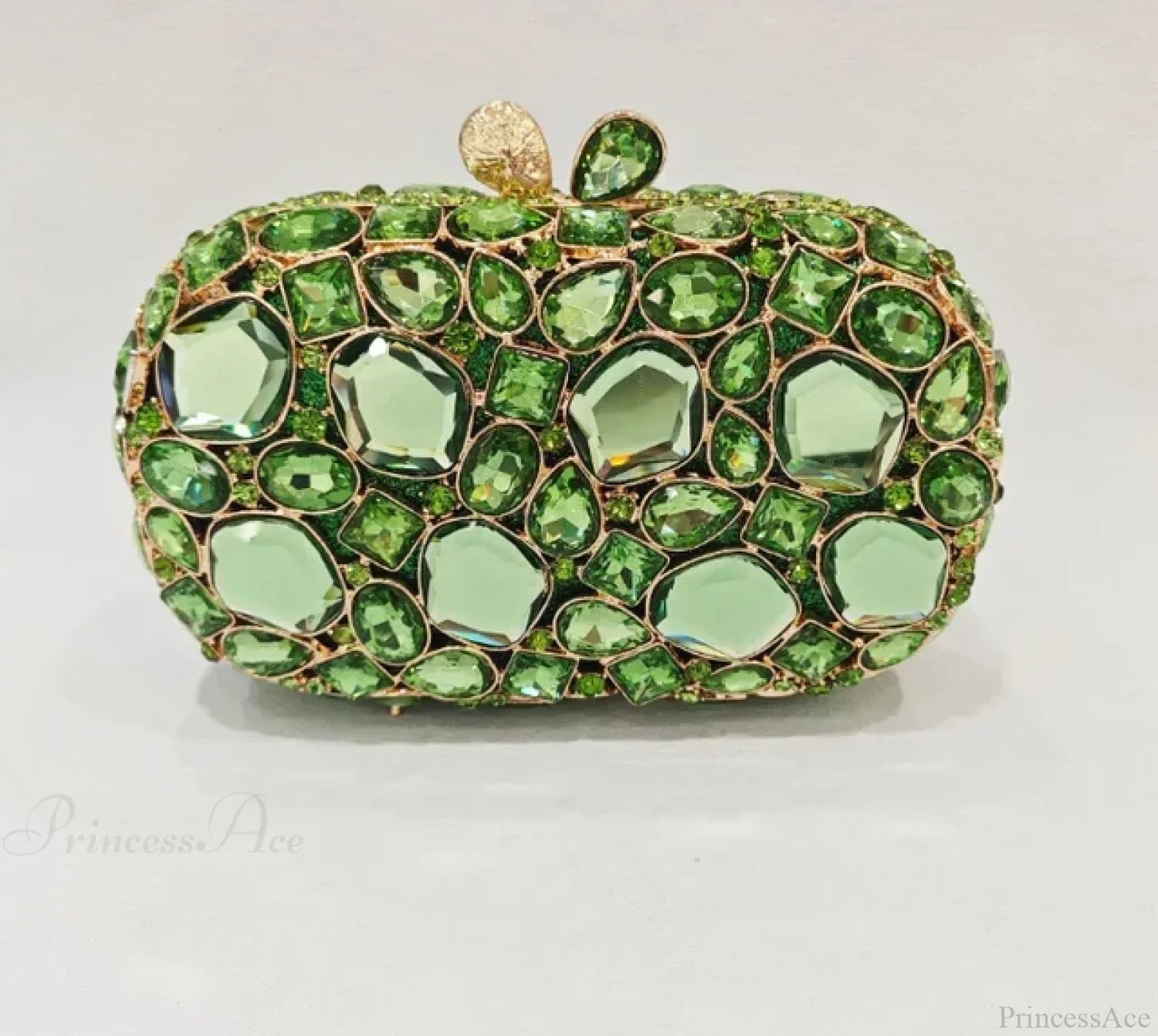 Clutch de noche con cristales dorados y plateados