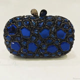 Clutch de noche con cristales dorados y plateados