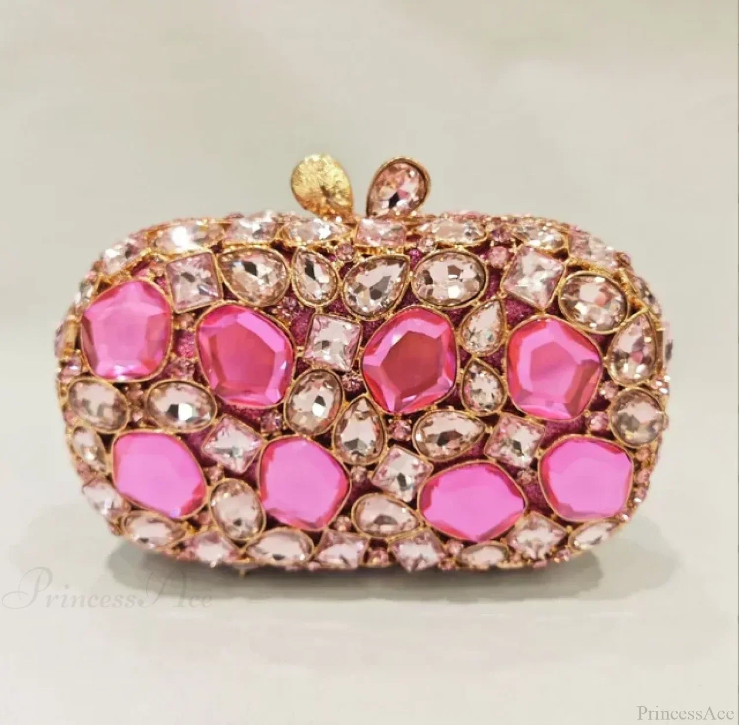 Clutch de noche con cristales dorados y plateados