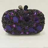Clutch de noche con cristales dorados y plateados