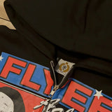 Sudadera con capucha de gran tamaño estampada con personajes de rock gótico.