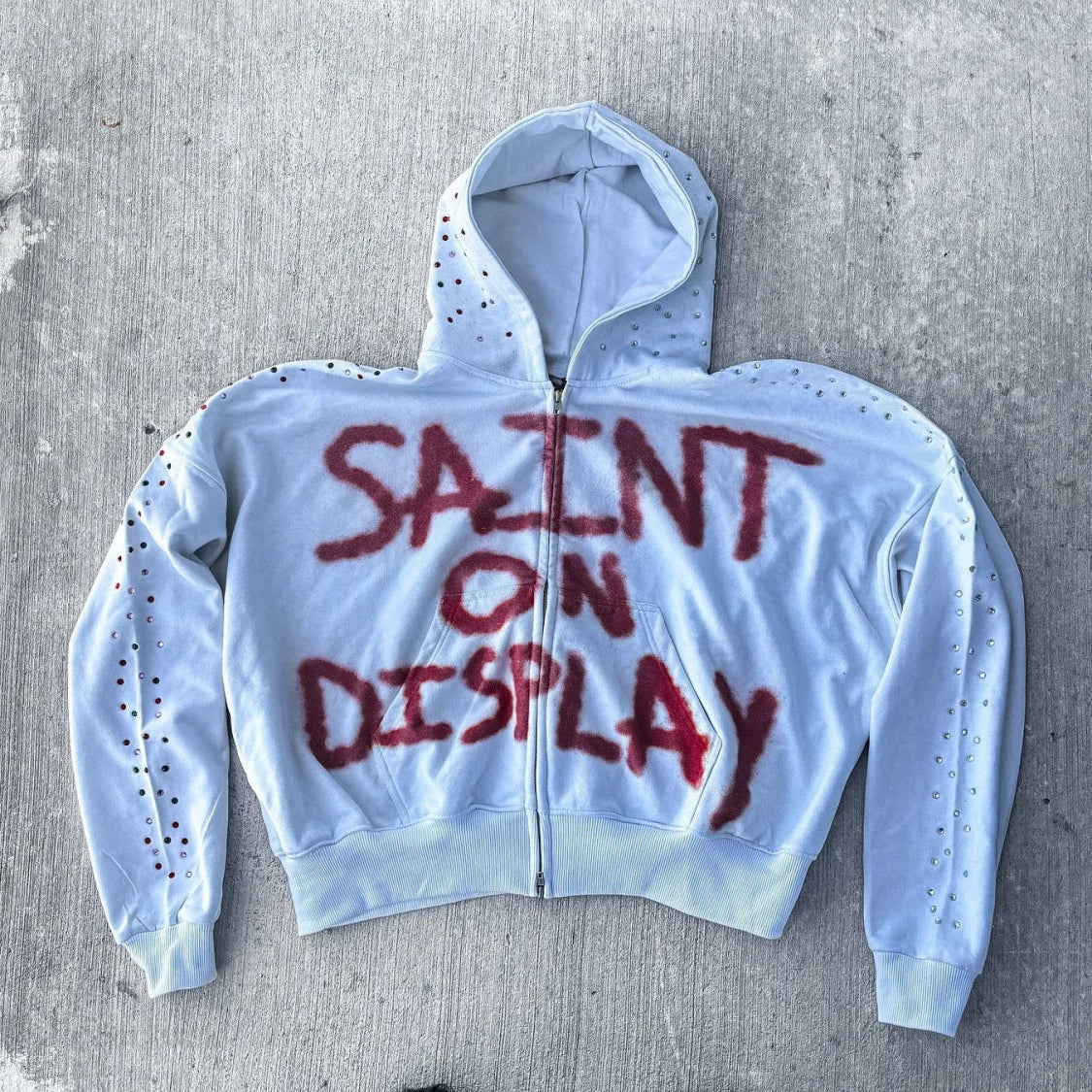Sudadera con capucha y estampado de letras de rock gótico