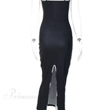 Vestido ajustado negro con efecto degradado y tirantes finos