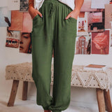 Pantalones Harem para Mujer - Sueltos y Cómodos - Cintura Elástica Ajustable - Estilo Casual Chic