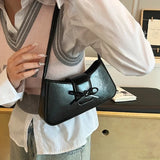 Bolso de hombro de piel sintética retro de primera calidad