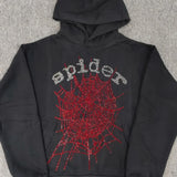 Sudadera con capucha de forro polar grueso y espuma con estampado de araña
