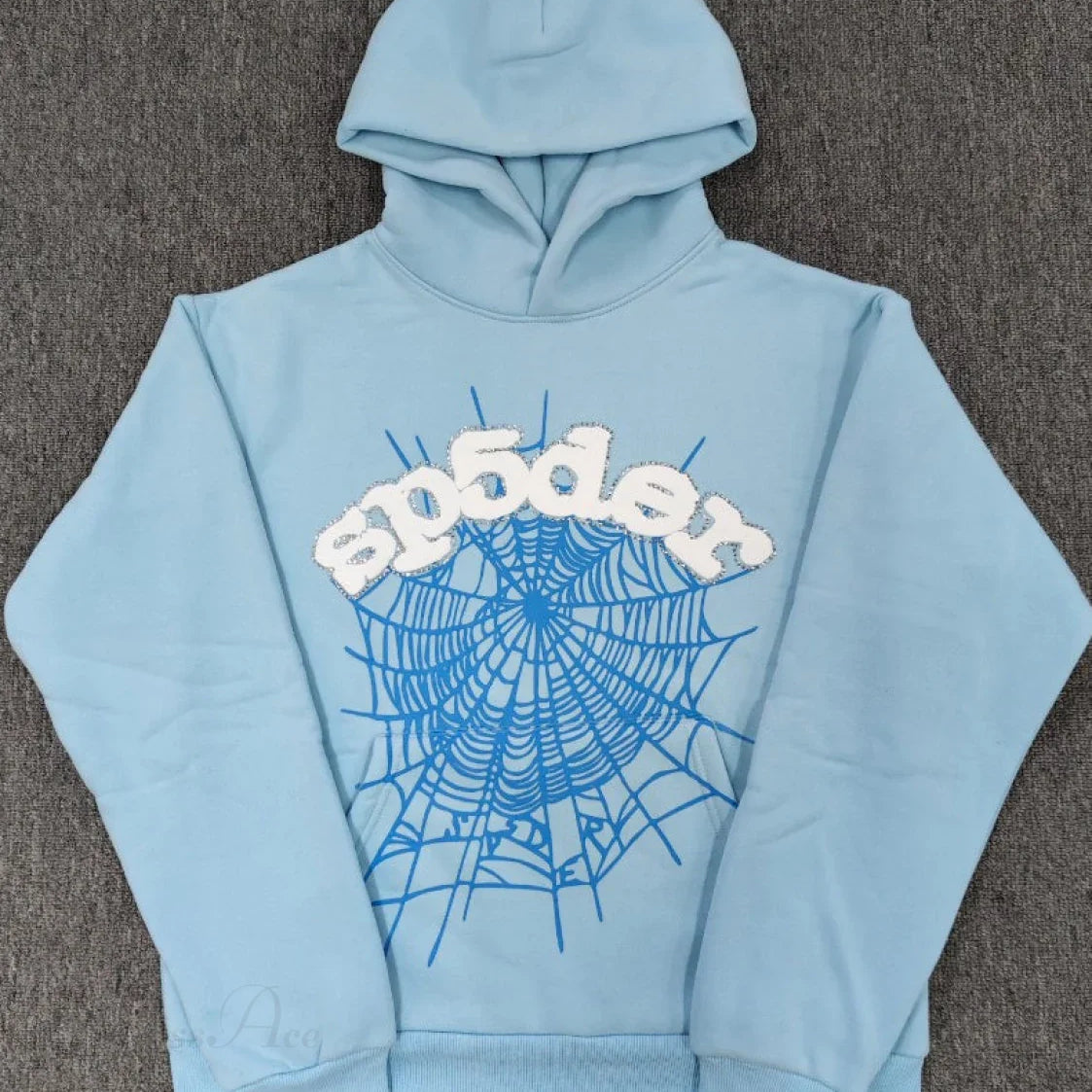 Sudadera con capucha de forro polar grueso y espuma con estampado de araña