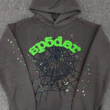 Sudadera con capucha de forro polar grueso y espuma con estampado de araña