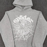 Sudadera con capucha de forro polar grueso y espuma con estampado de araña