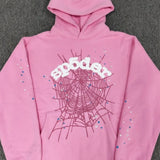 Sudadera con capucha de forro polar grueso y espuma con estampado de araña