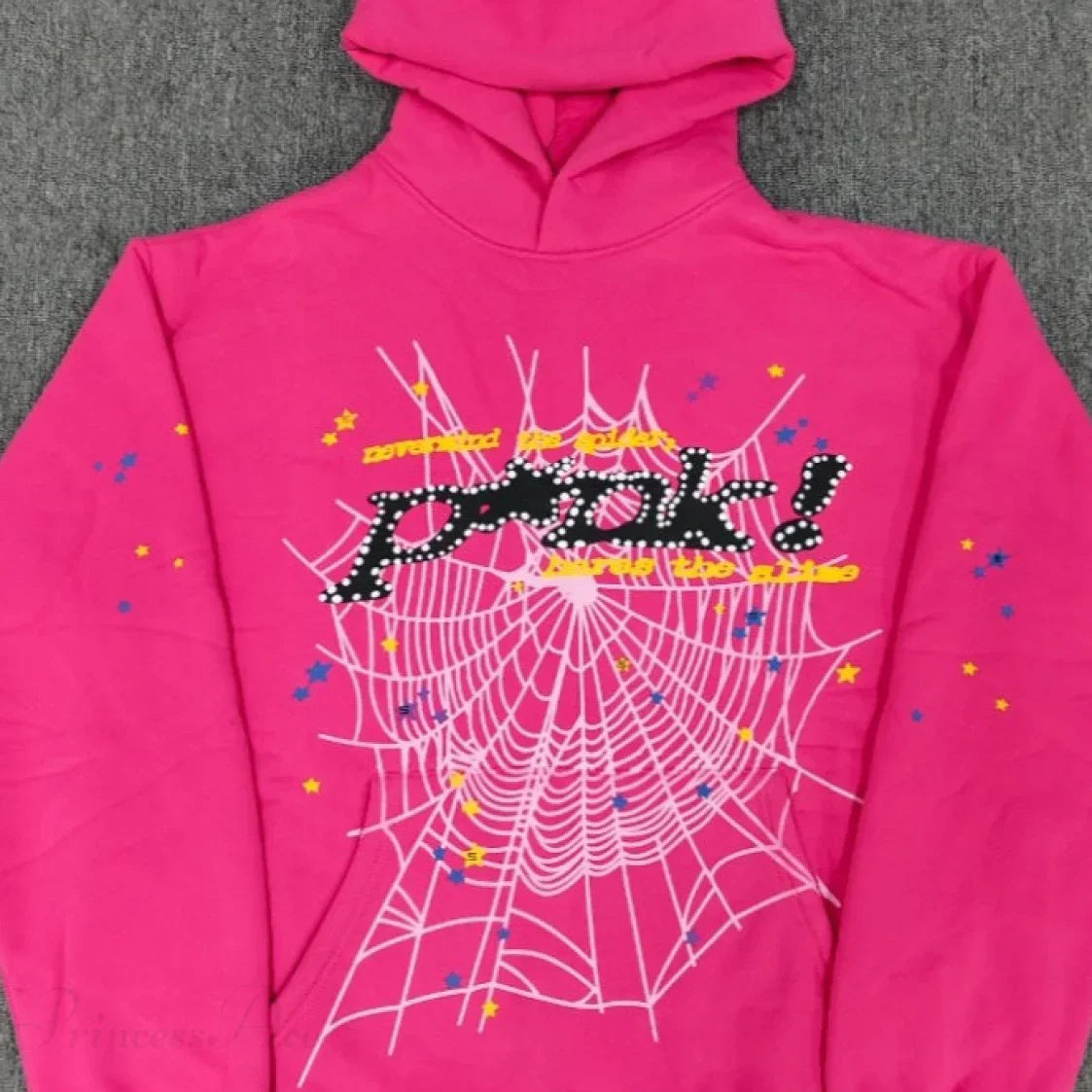 Sudadera con capucha de forro polar grueso y espuma con estampado de araña