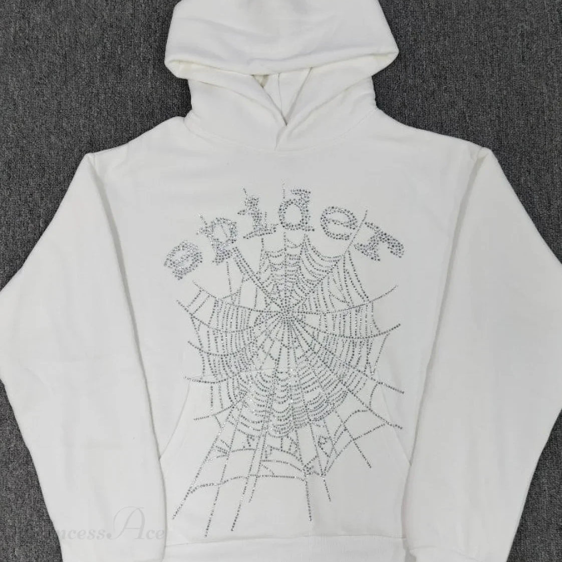 Sudadera con capucha de forro polar grueso y espuma con estampado de araña