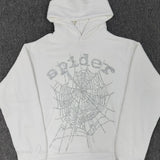 Sudadera con capucha de forro polar grueso y espuma con estampado de araña