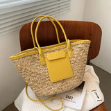 Bolso de verano de paja de alta calidad, bolso de playa.