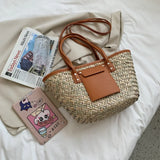 Bolso de verano de paja de alta calidad, bolso de playa.