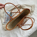 Bolso de verano de paja de alta calidad, bolso de playa.