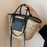 Bolso de verano de paja de alta calidad, bolso de playa.