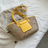 Bolso de verano de paja de alta calidad, bolso de playa.