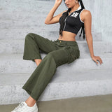 Pantalones rectos de cintura alta
