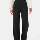 Pantalones elegantes de cintura alta: comodidad elástica y estilo moderno.