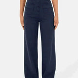 Pantalones elegantes de cintura alta: comodidad elástica y estilo moderno.