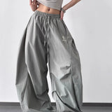 Pantalones cargo de cintura alta, holgados y de pierna ancha