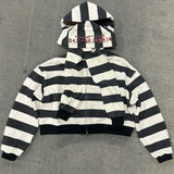 Sudadera con capucha estilo hip-hop con estampado gráfico de doble capa