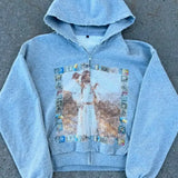 Sudadera con capucha con estampado retro de hip-hop