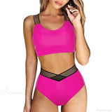 Conjunto de dos piezas de cintura alta con huecos sólidos