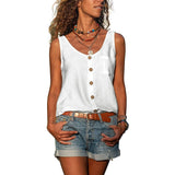 Top de mujer - Sin mangas - Abotonado - Corte holgado - Estilo casual
