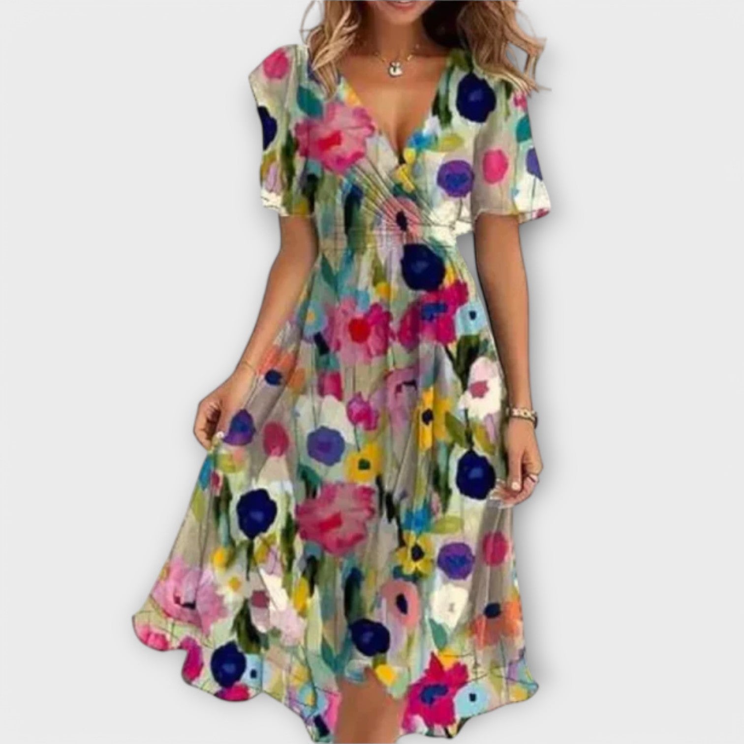 Annegret - Vestido femenino con escote en V