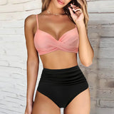 Braguita de bikini para mujer – Cintura alta – Laterales fruncidos – Ajuste elástico cómodo