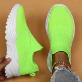 Zapatillas deportivas para mujer – Zapatos de caña alta – Tejido de punto suave – Suela gruesa – Fáciles de poner