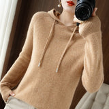 Sudadera con capucha para mujer - Punto acanalado fino - Corte holgado - Mangas largas